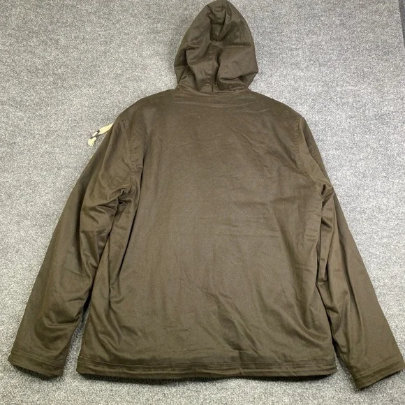 Buffalo Jackson Trading Co Mens Hooded Field Jacket Brown Waxed Canvas Large - Picture 9 of 9